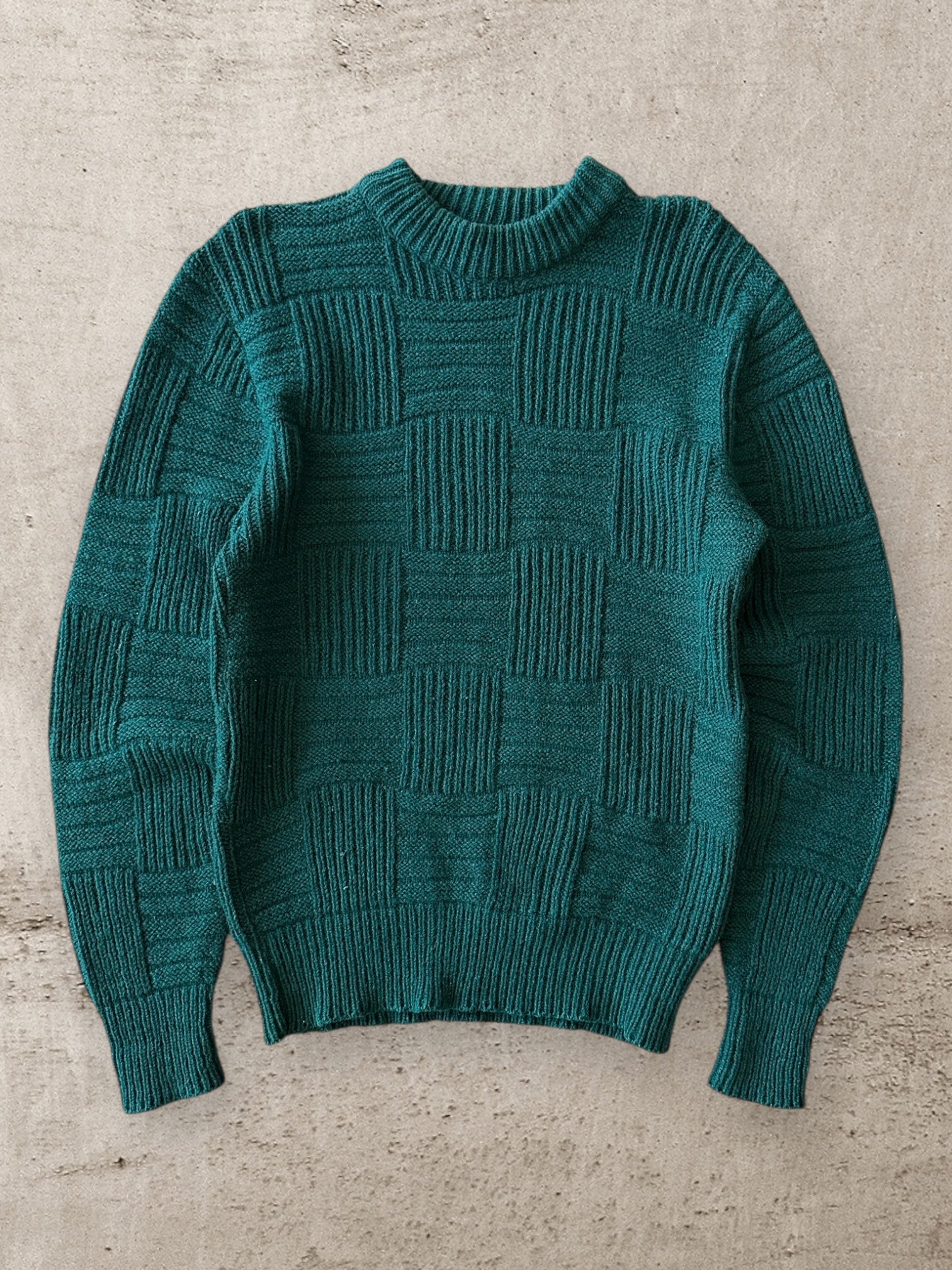 80s Wool Geometric Lined Sweater - Medium