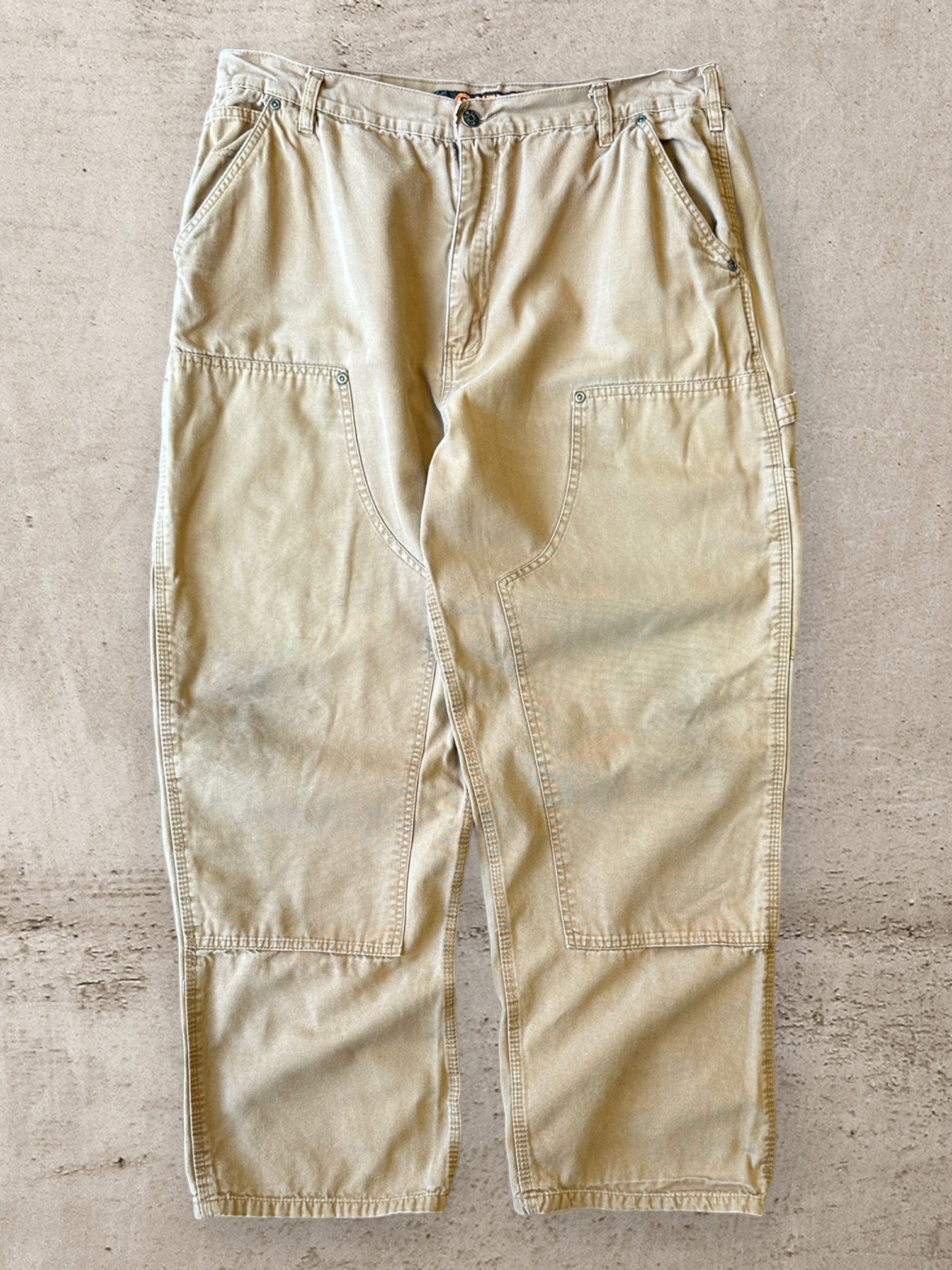 00s Khaki Double Knee Work Pants - 36x29