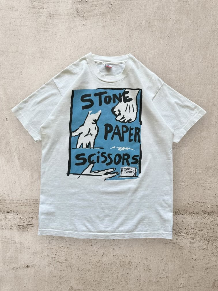 90s Stone Paper Scissors Terry Turrell Graphic T-Shirt - XL