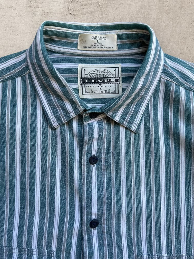 90s Levi’s Striped Button Up Shirt - XL