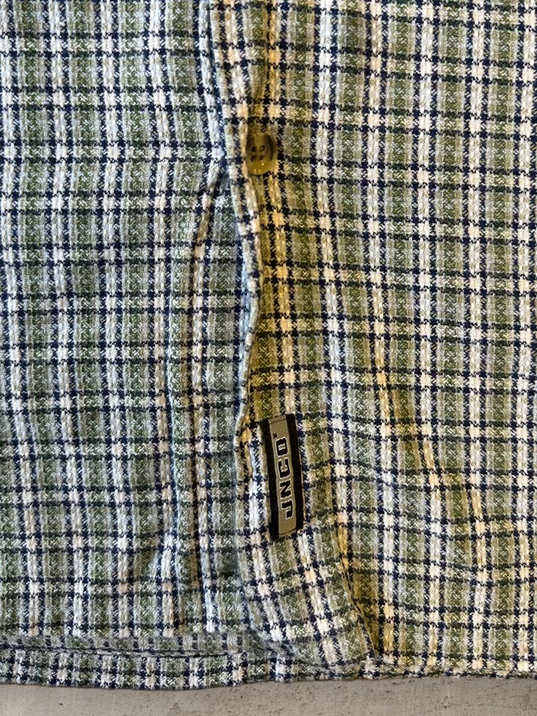 90s JNCO Plaid Button Up Shirt - Large