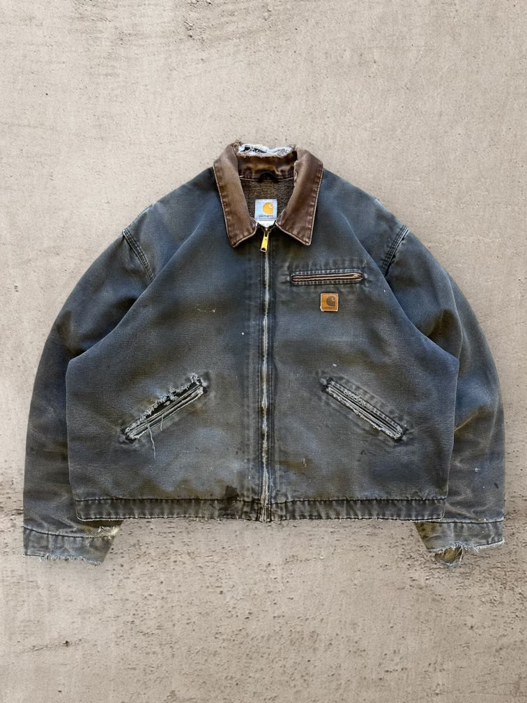 00s Carhartt Blanked Lined Distressed Detroit Jacket - XL