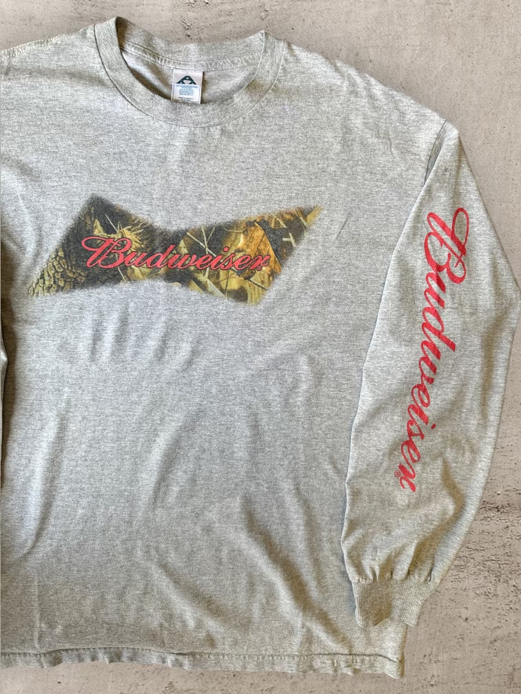 00s Budweiser Camouflage Graphic Long Sleeve T-Shirt - XL