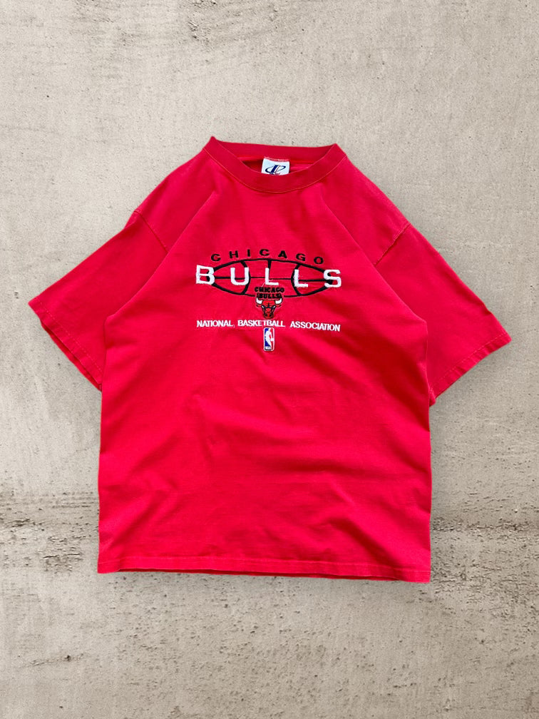90s Logo7 Chicago Bulls Embroidered T-Shirt - Large
