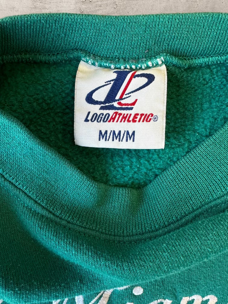 90s Logo Athletic Miami Dolphins Embroidered Crewneck - Medium