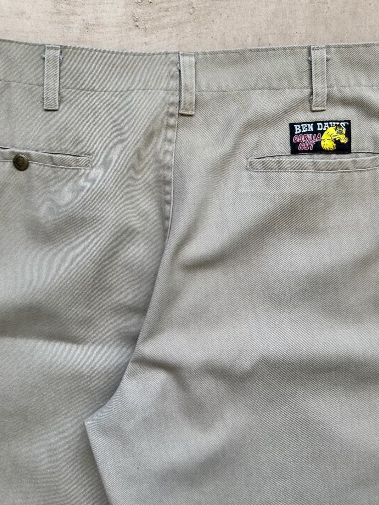 90s Ben Davis Gorilla Cut Tan Work Shorts - 34