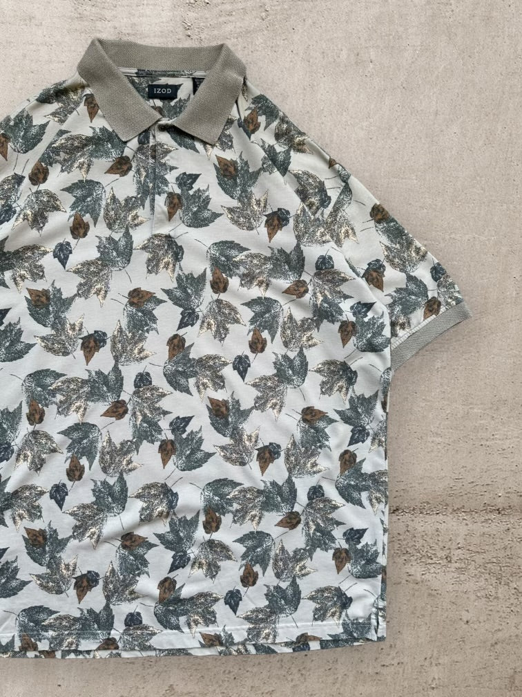 00s Izod Camouflage Leaf Polo - XL