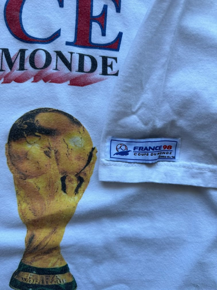 90s France Coupe Du Monde Champions Graphic T-Shirt - Large