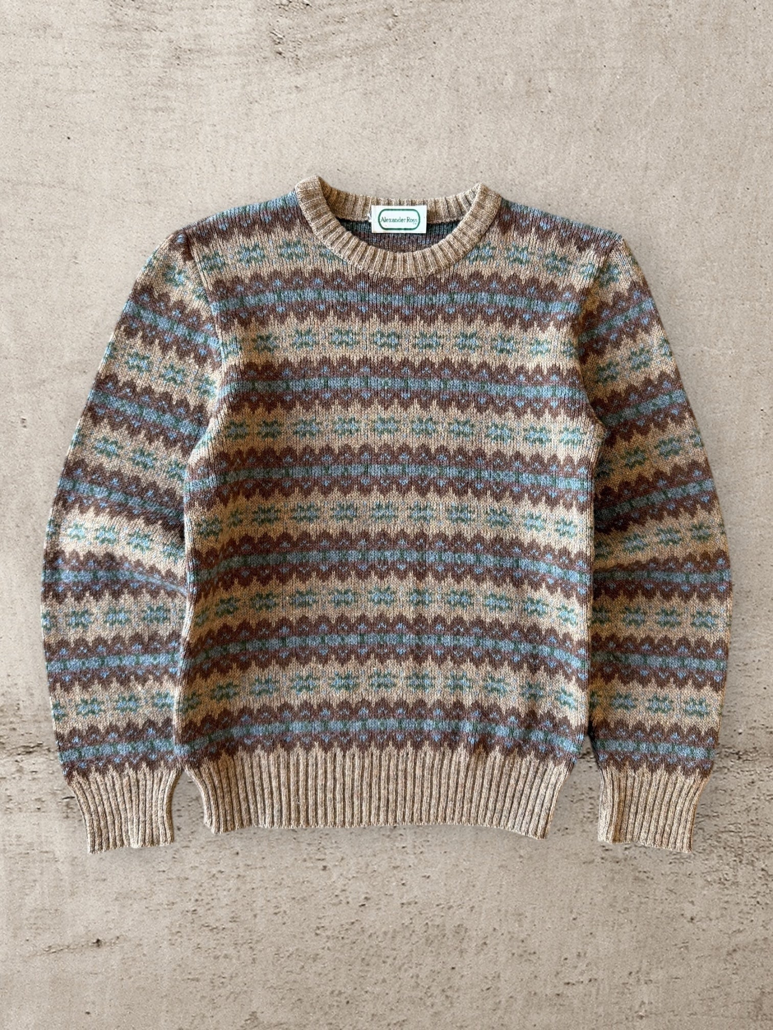 90s Alexander Ross Wool Striped Sweater - Small