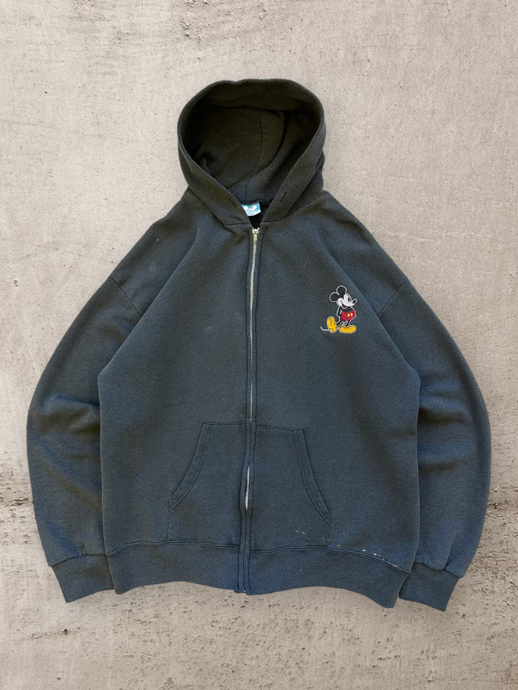90s Disney Mickey Mouse Zip Up Hoodie - Large