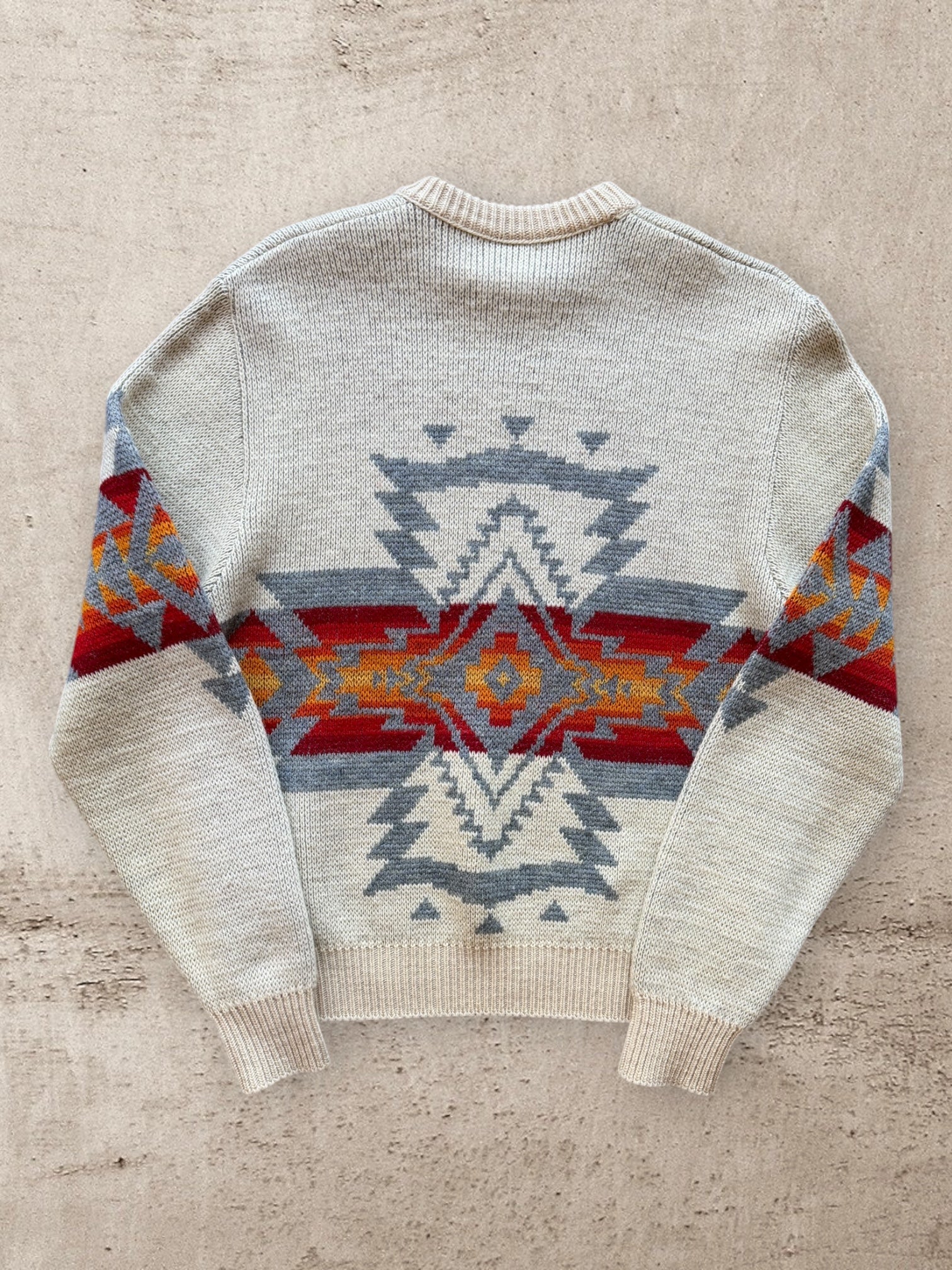 70s Pendleton Western Aztec Print Wool Sweater - Large