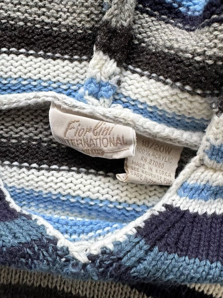 00s Fiorlini Striped Knit Hoodie - XL