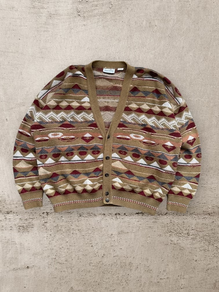 80s Giorgio Di Fisenge Multicolor Knit Cardigan - XL