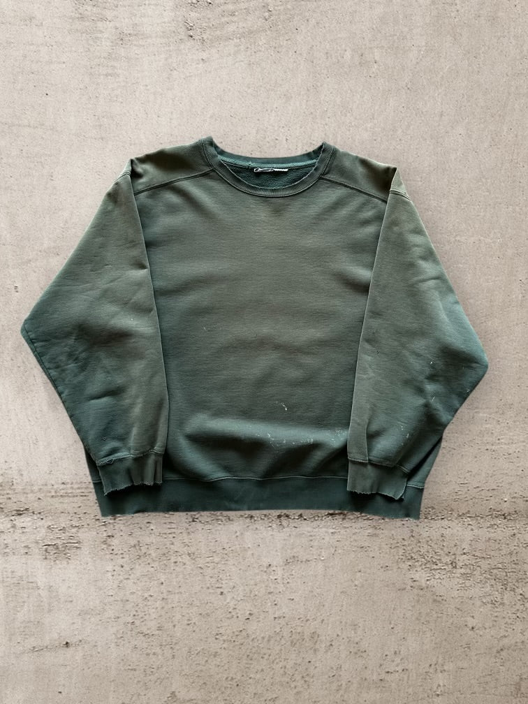 00s Faded & Distressed Green Crewneck - XXL