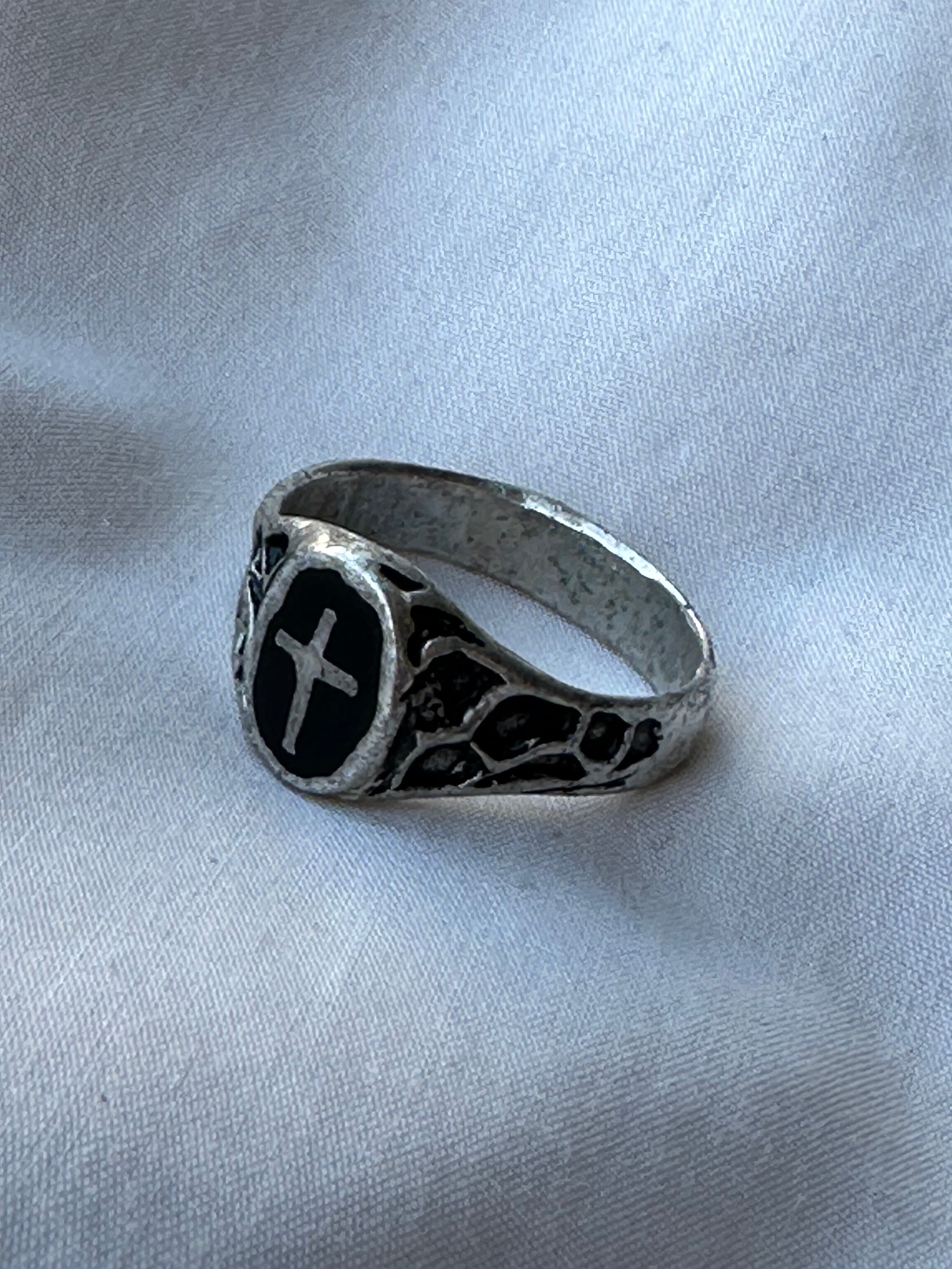 1980s Cross Biker Ring Size 12.5