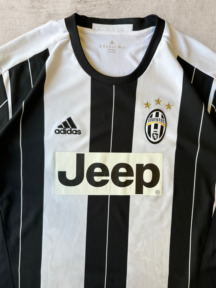 00s Adidas Juventus Jeep Striped Soccer Jersey - XXL