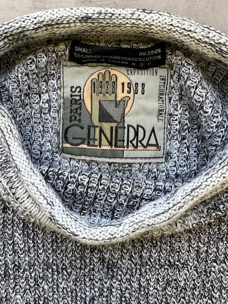 90s Paris Generra Striped Knit Sweater - Medium