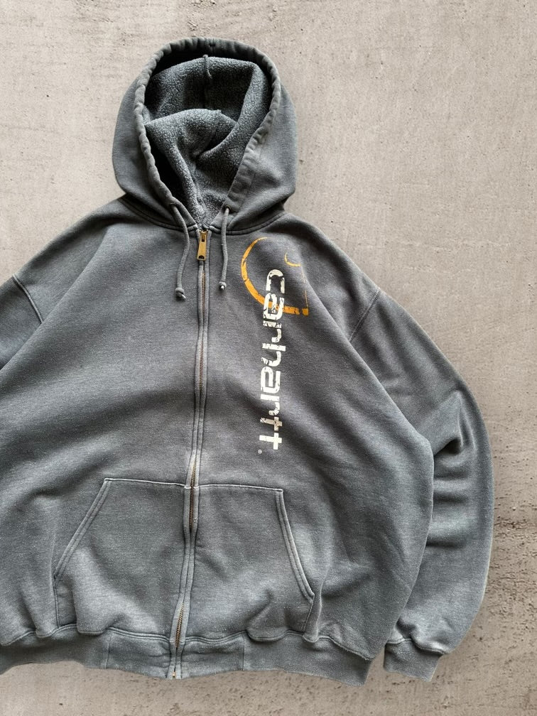 00s Carhartt Graphic Zip Up Hoodie - XXL