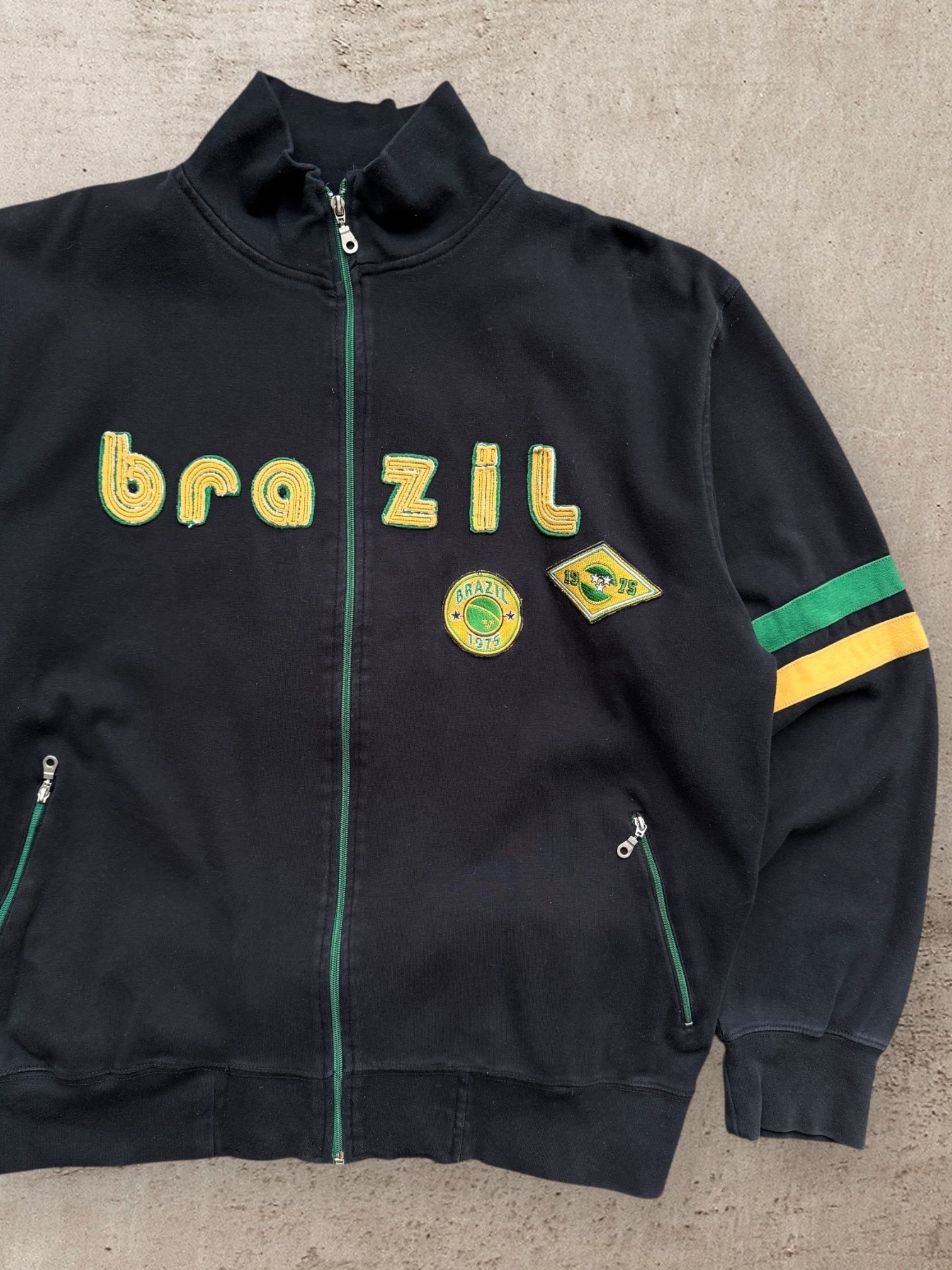 00s Brazil Striped Full Zip Sweatshirt - XL