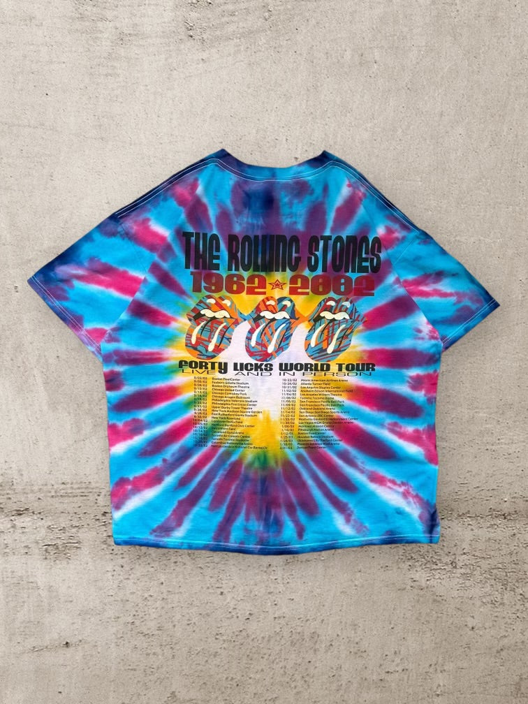 00s Rolling Stones World Tour Tie Dye Graphic T-Shirt - XL