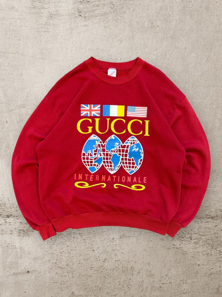 90s Gucci Internationale Bootleg Graphic Crewneck - Large