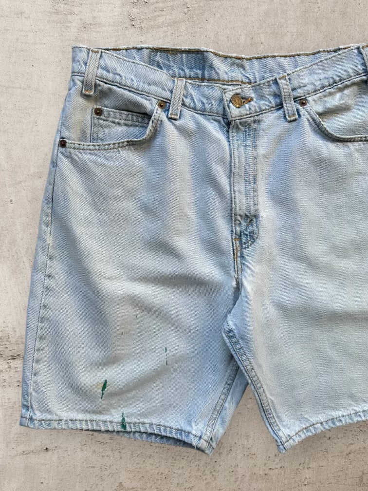 90s Levi’s 550 Orange Tab Distressed Denim Shorts - 34