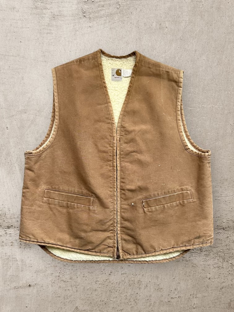 70s Carhartt Sherpa Lined Vest - XL