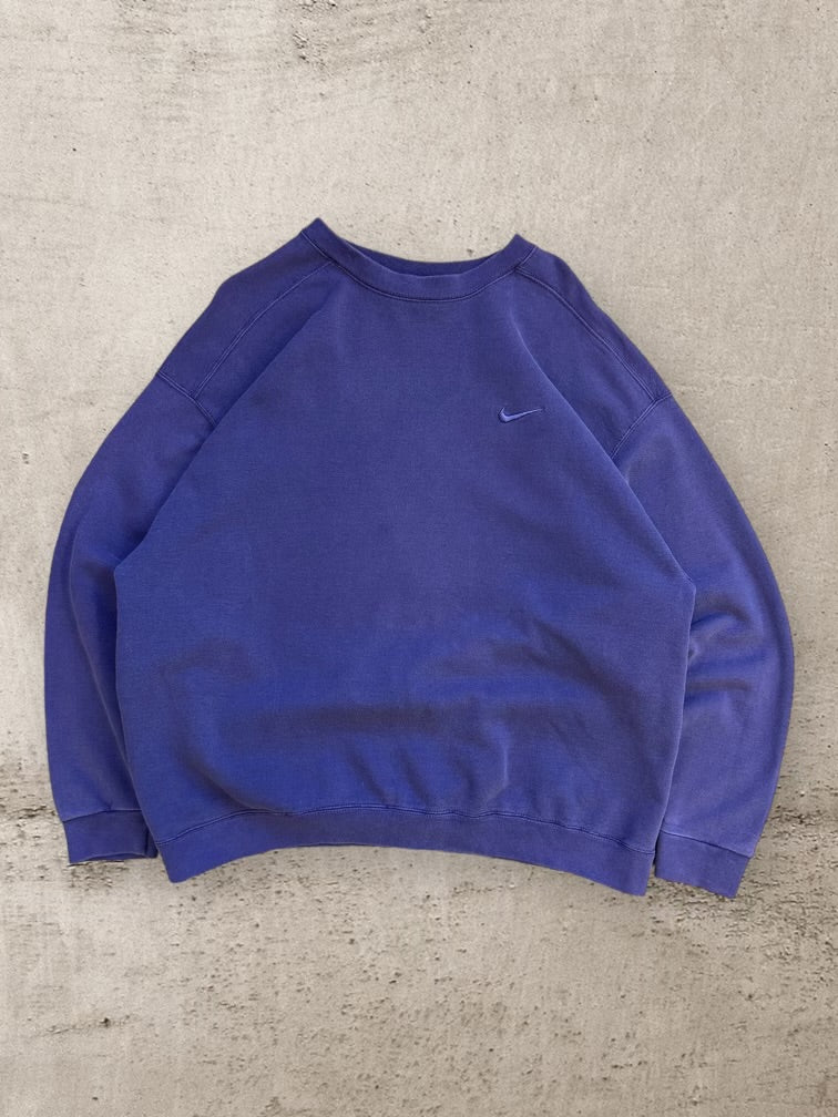 90s Nike Purple Tonal Swoosh Crewneck - XL