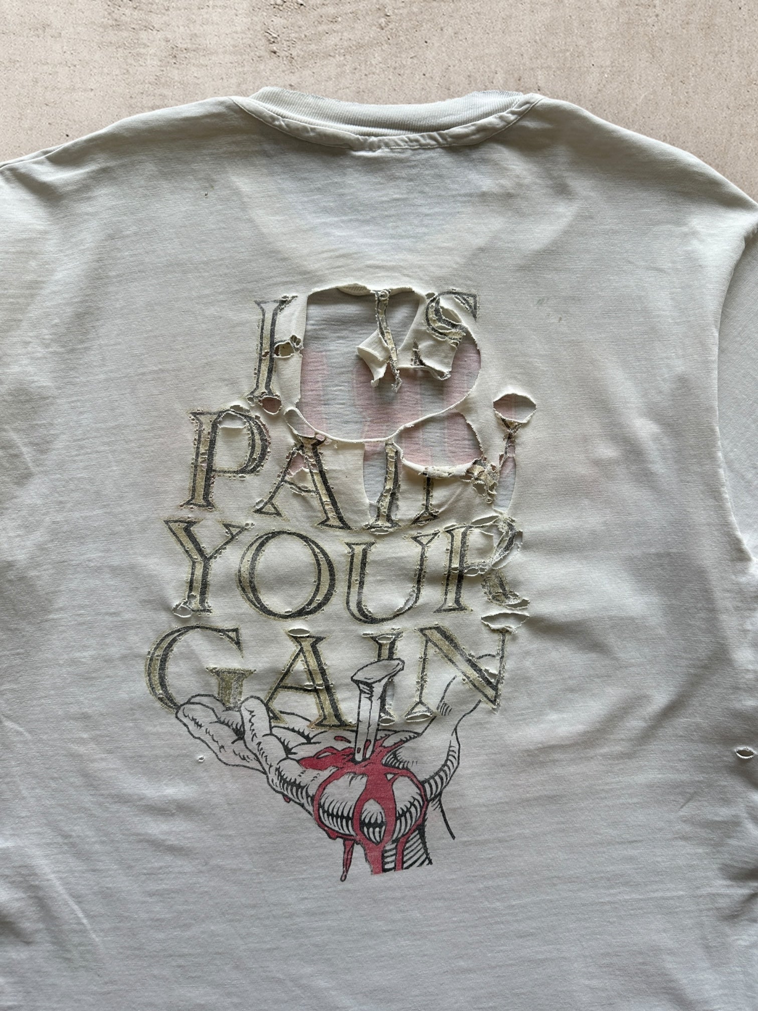 90s Lords Gym Distressed Graphic T-Shirt - XL