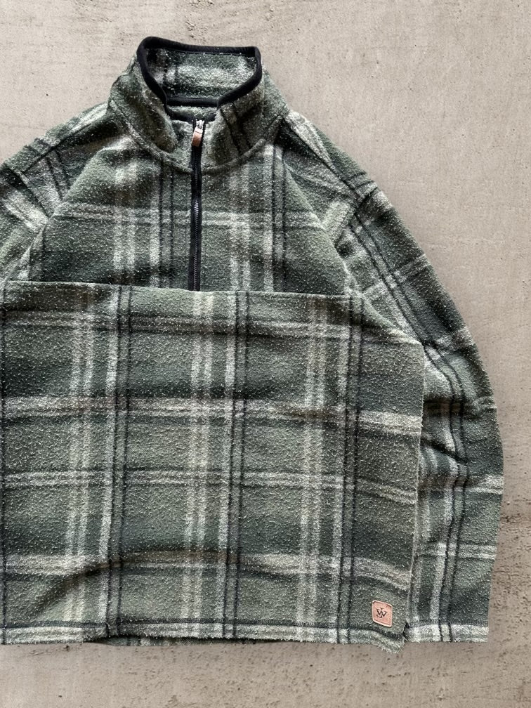 00s John Wayne 1/4 Plaid Fleece - XL