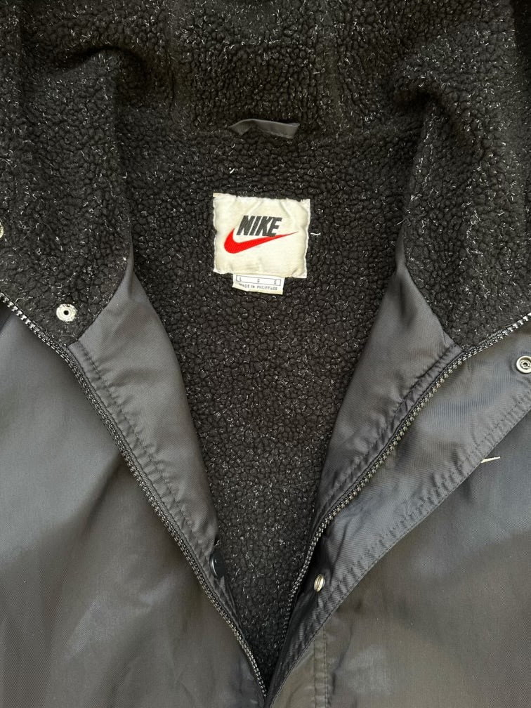 90s Nike Fleece Lined Black & Brown Full Zip Jacket - XL