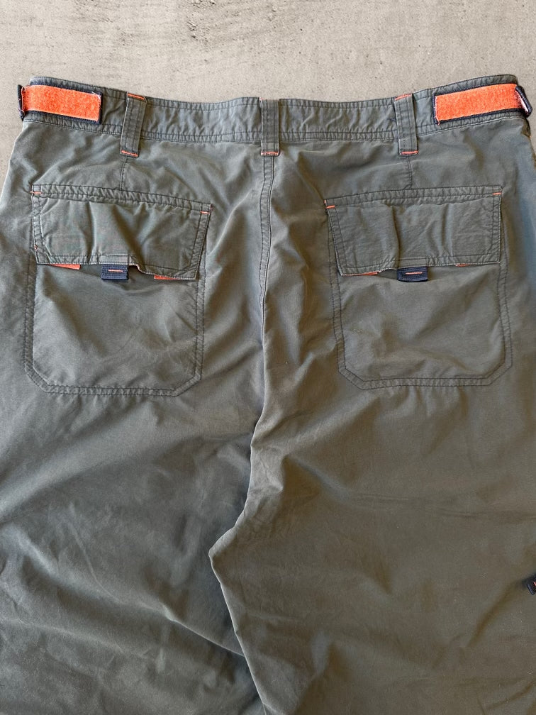 00s Sonoma Olive Green Adjustable Nylon Cargo Shorts - 34”