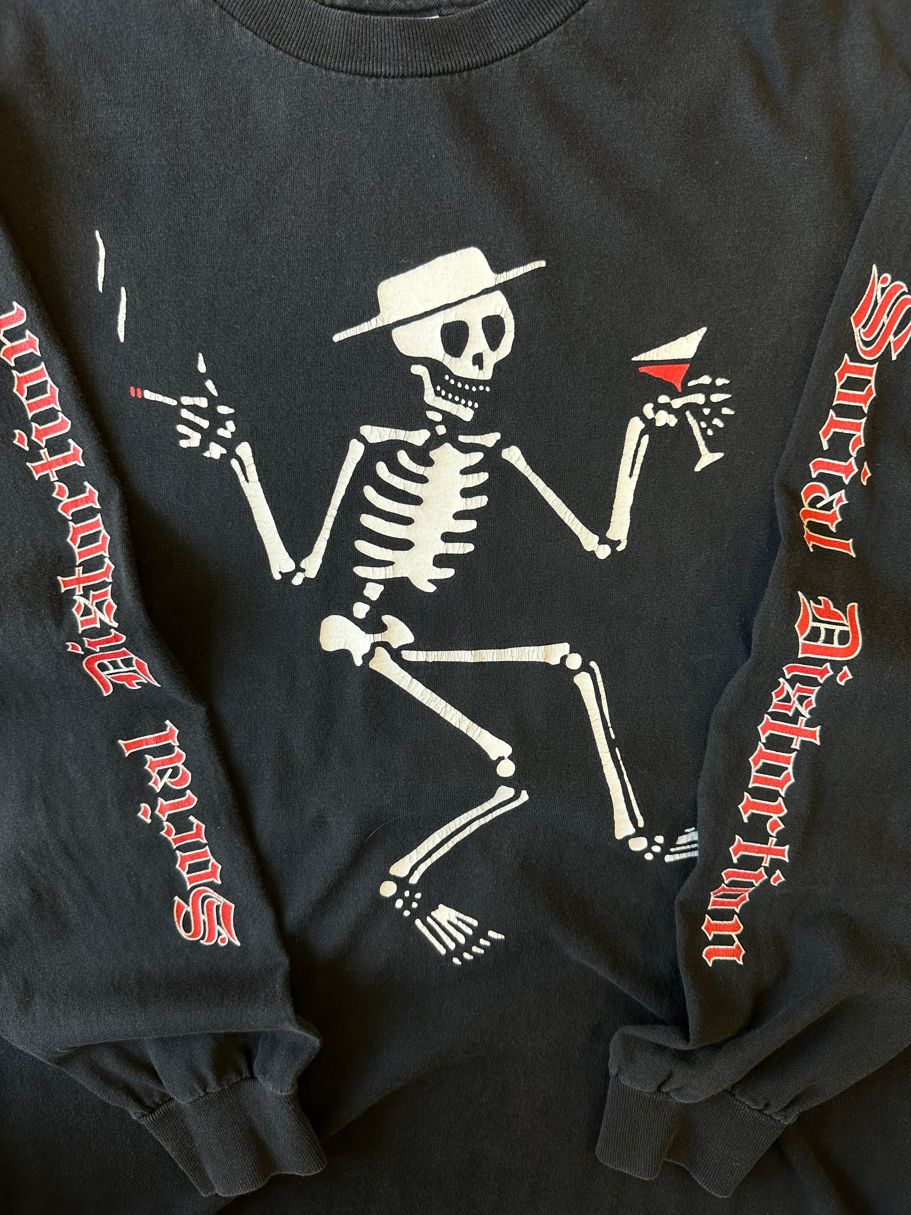 90s Social Distortion Dancing Skeleton Long Sleeve T-Shirt - Medium