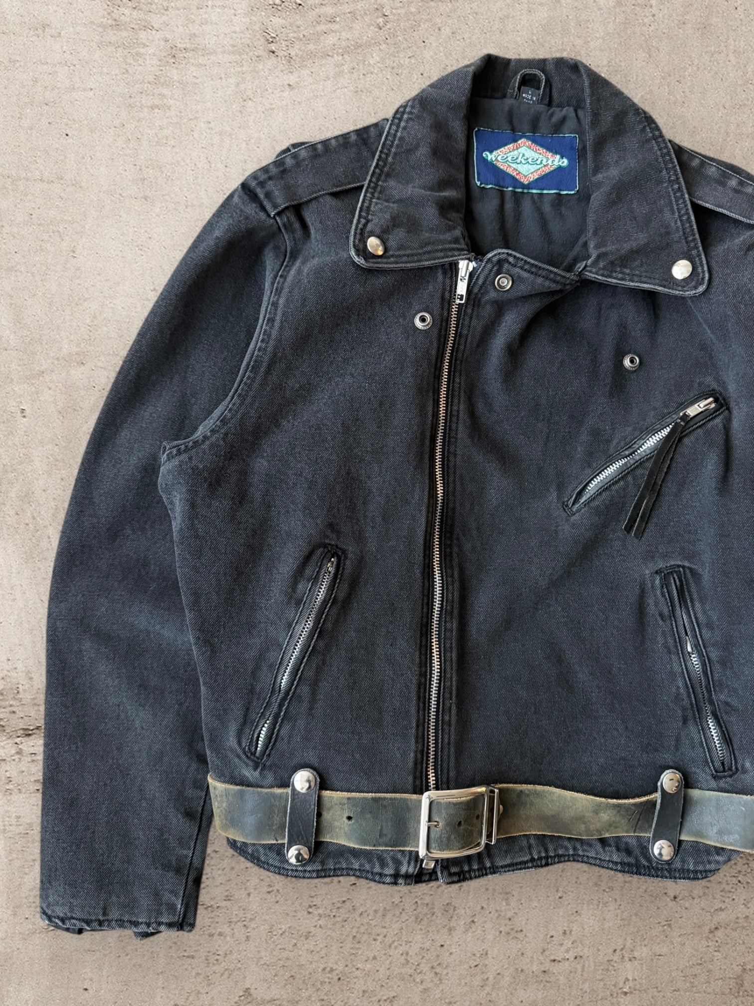 80s Weekends Canvas Moto Jacket - Large