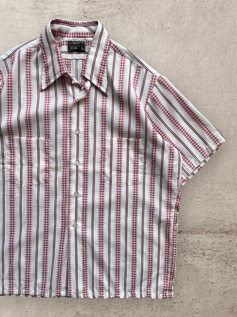 80s JCPenny Striped Button Up Shirt - Large