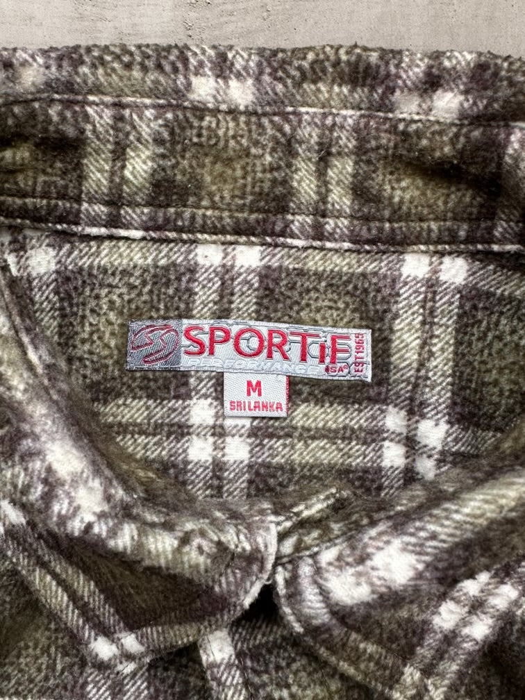 00s Sportif Plaid Fleece Button Up Shirt - XL