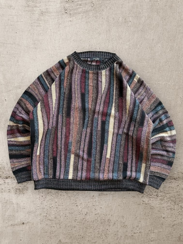 90s Protege Multicolor Knit Sweater - XL