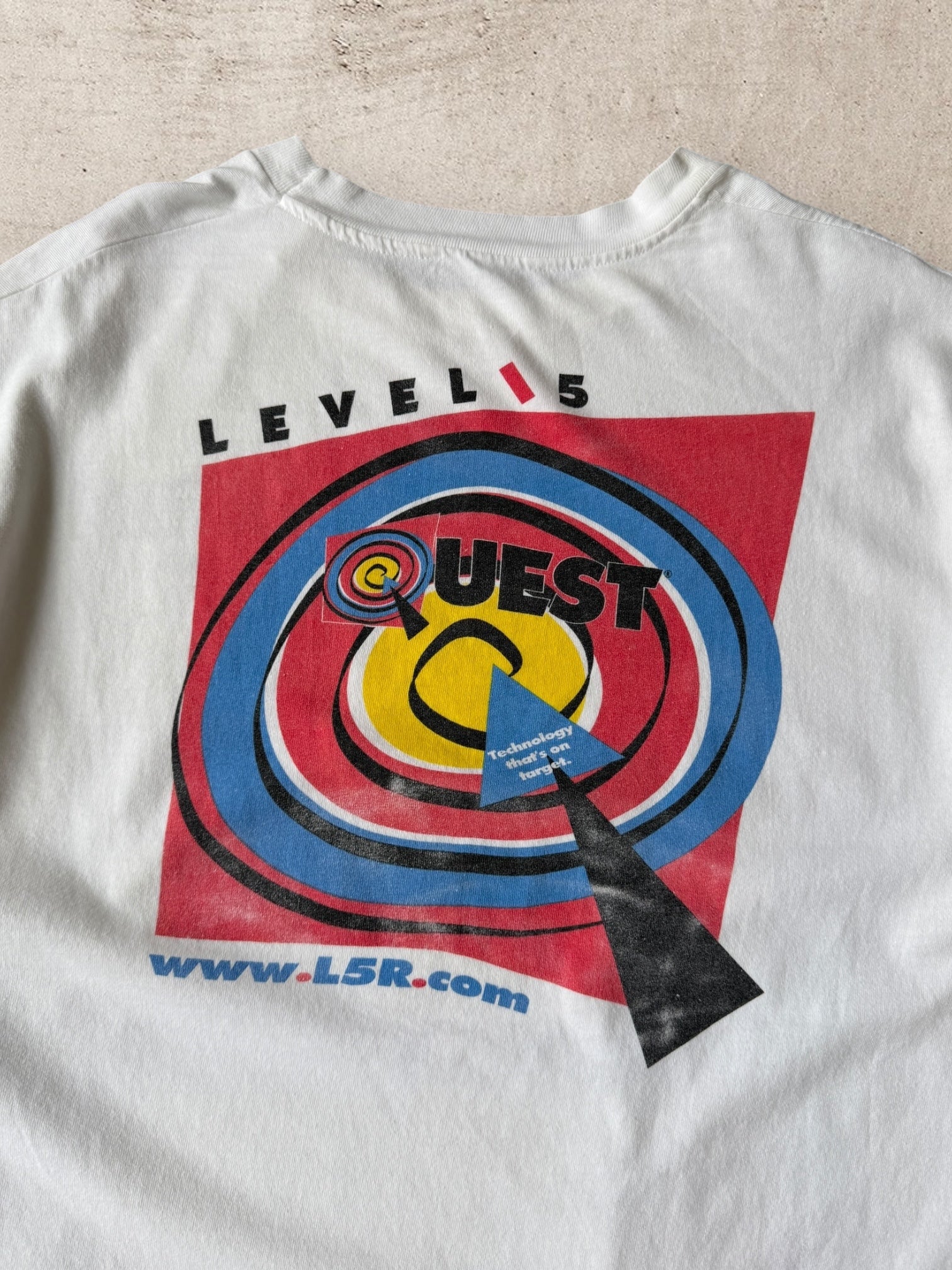 90s Level 5 Quest Technology Graphic T-Shirt - Large