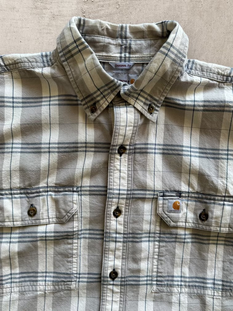 00s Carhartt Plaid Button Up Shirt - Large