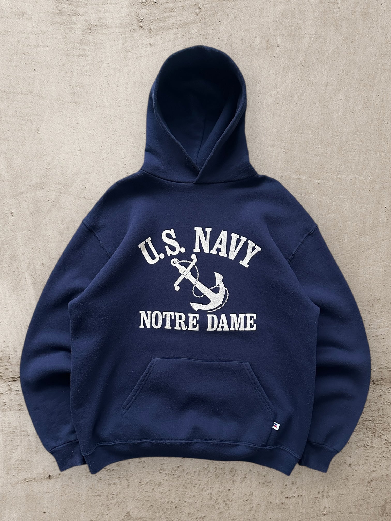 80s Russell Athletic U.S Navy Notre Dame Hoodie - XL