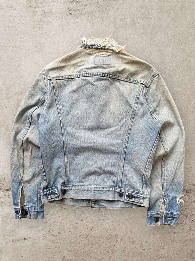 80s Levi’s Distressed Light Wash Denim Jacket - Small