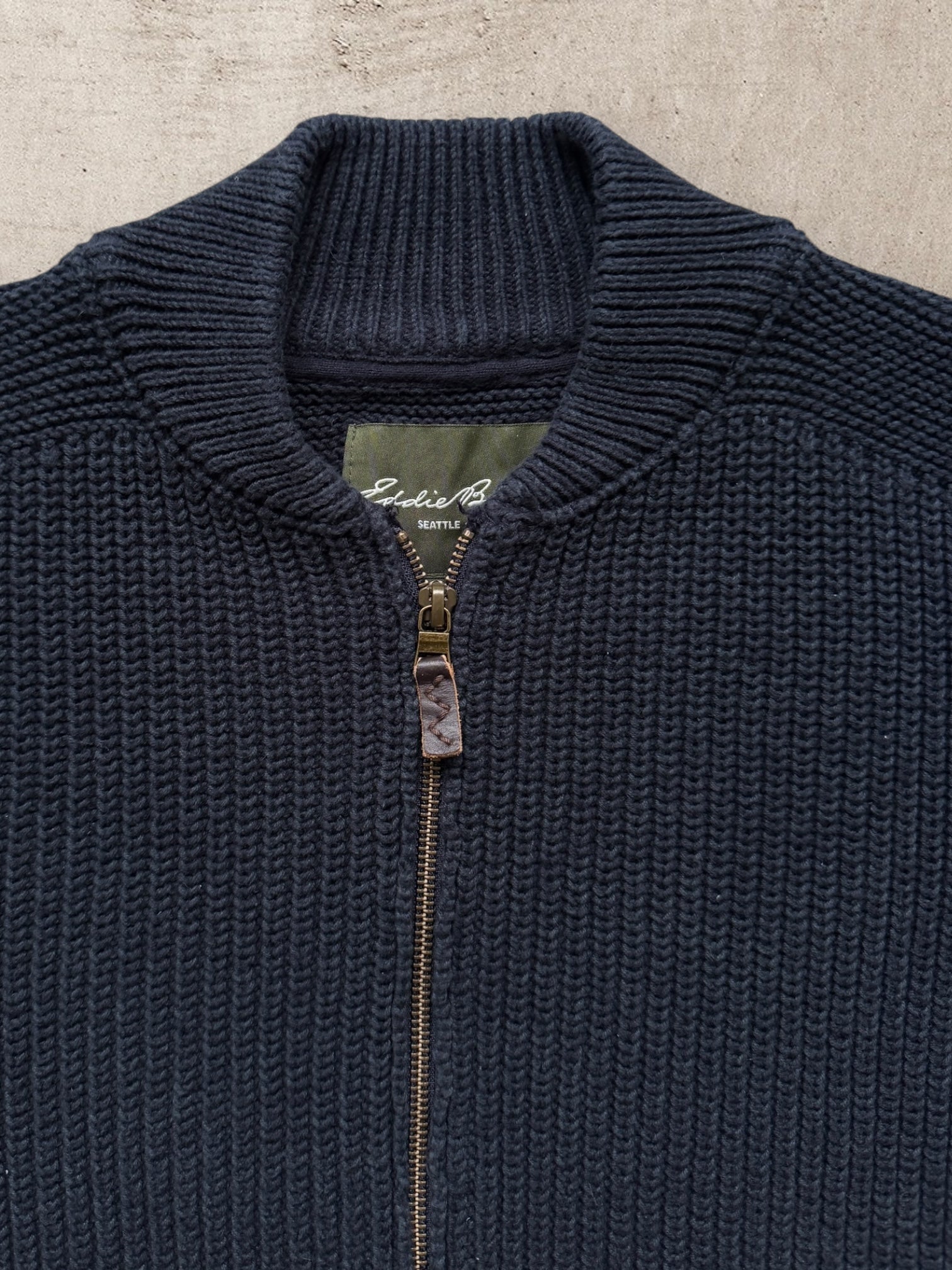 00s Eddie Bauer Zip Up Knit Sweater -Large