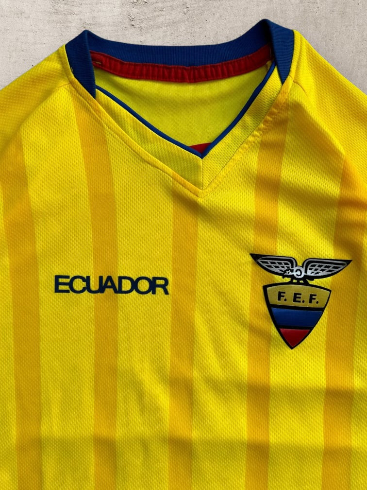 00s Ecuador Striped Soccer Jersey - Medium