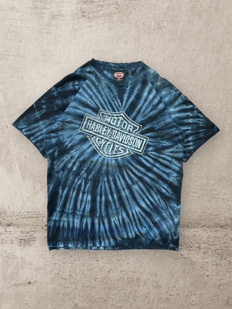 90s Harley Davidson Tie Dye Graphic T-Shirt - Large