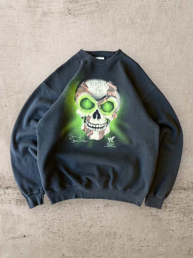 90s Stone Cold Steve Austin Glowing Skull Crewneck - Large