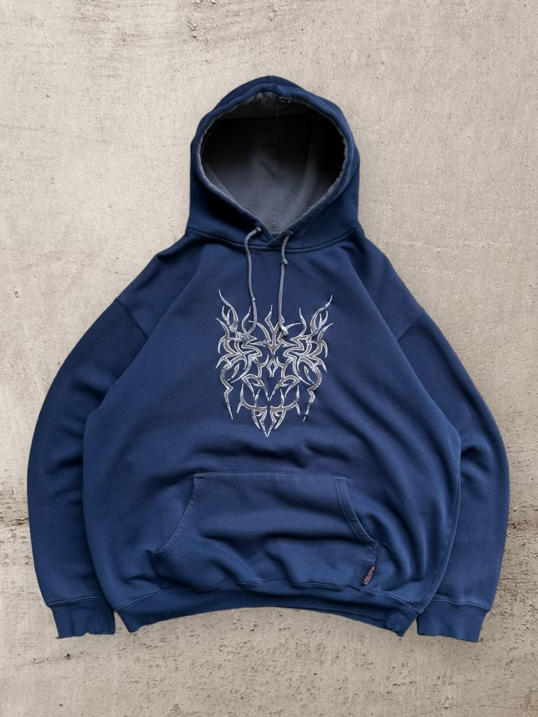 00s Y2K Embroidered Graphic Hoodie - XL