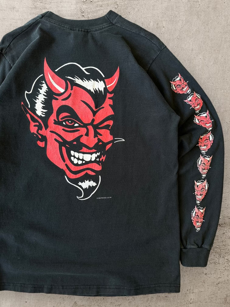 90s Fashion Victim Devil Long Sleeve T-Shirt - Medium