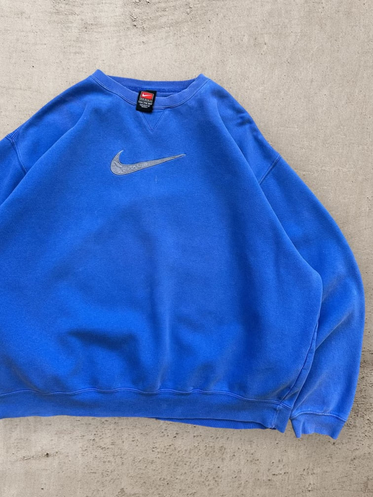 00s Nike Swoosh Blue Crewneck - XXL