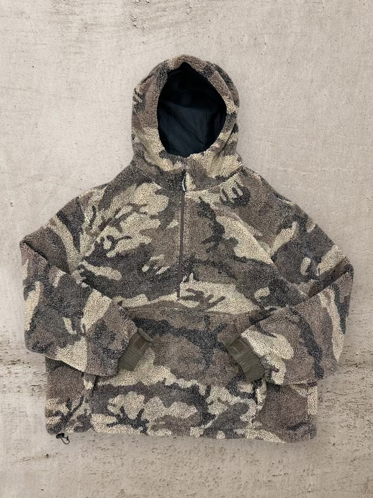 00s Camouflage Hooded 1/4 Zip Fleece - XXL