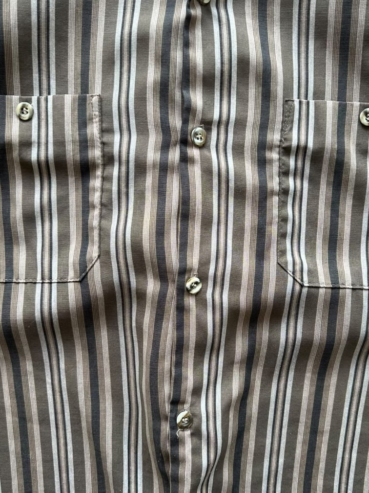 90s Triumph Striped Button Up Shirt - Medium